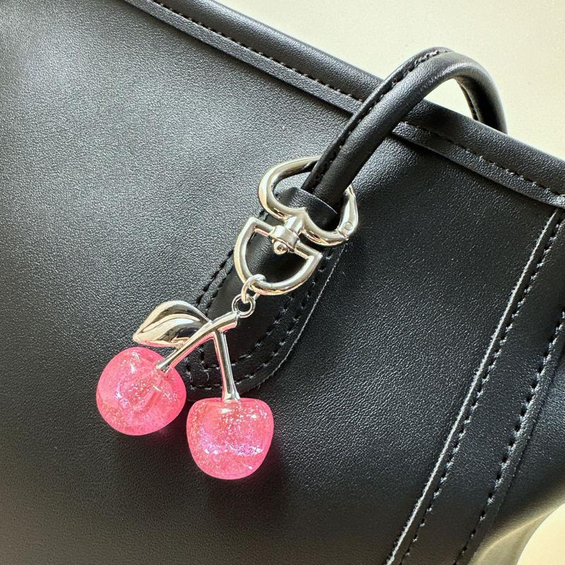 1/2Pcs  Pearl Cherry Lace Keychain Chain Bag Charm Braided Rope Fashionable Keychains For Backpack Pendant Accessories