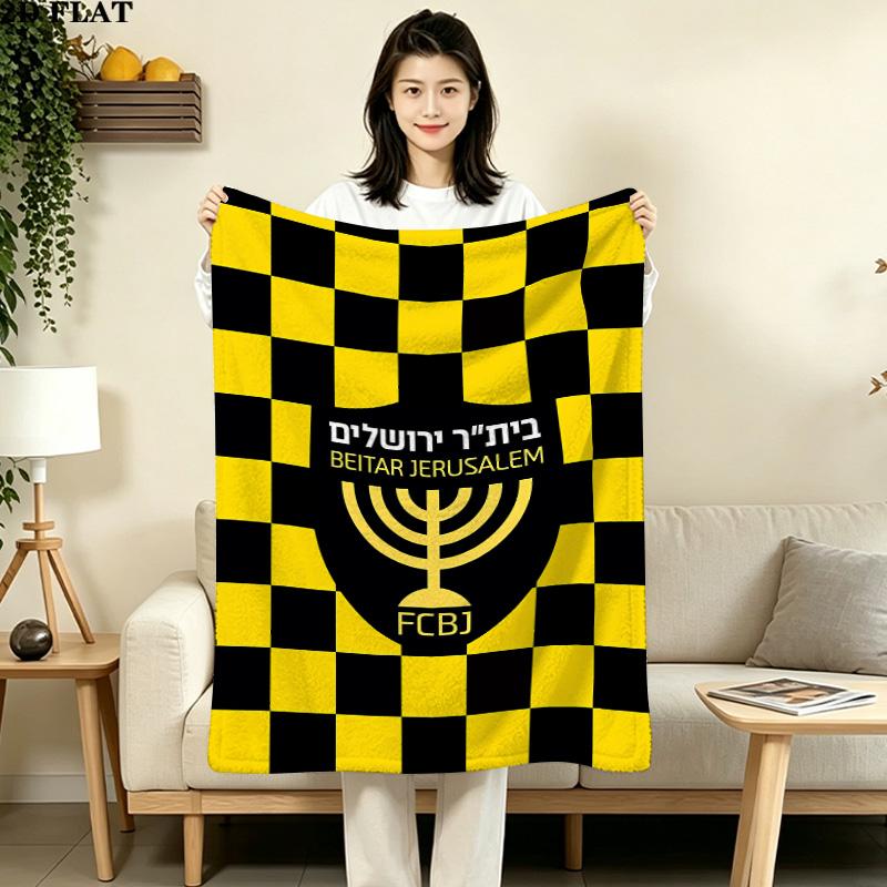 1 Stück Beitar Jerusalem FC Gemustert Flanell Decke Geeignet für Alle Jahreszeiten Für Heimdeko Wärme Und Komfort Geschenke Feiertagsgeschenk