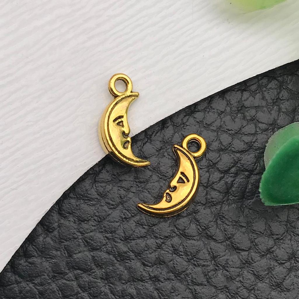 Pandantiv Charm Sol Lună Stea Aur Antich pentru Breloc sau Colier DIY