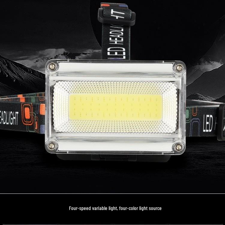 Rechargeable Outdoor Headlamp: Strong Spotlight & Floodlight for Camping and Night Riding