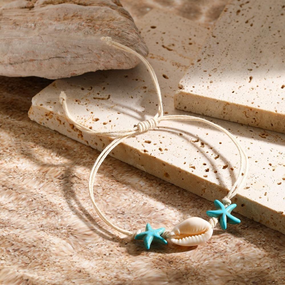 Multicolor Starfish Charm Bracelet Adjustable Starfish Bracelets Fashion Bohemian Bracelet