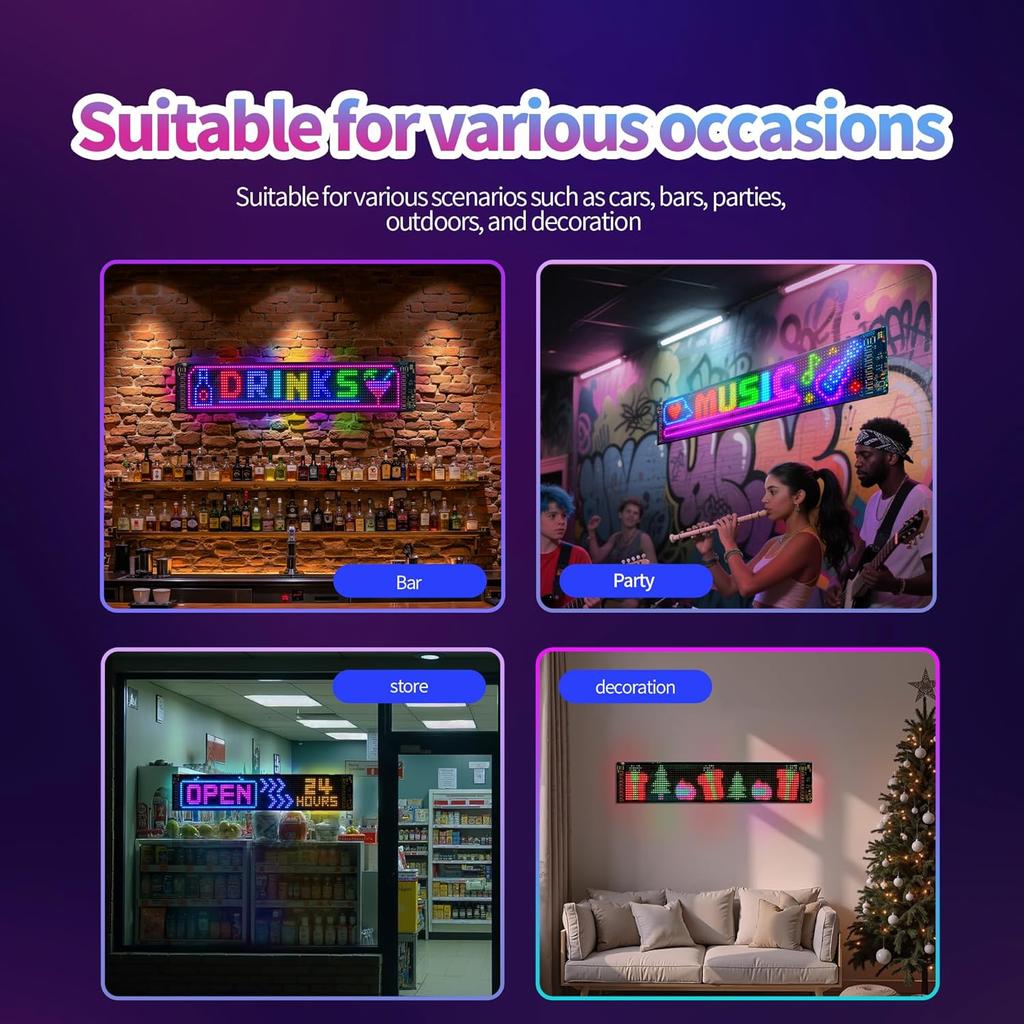 Devil Eyes Light For Car & Truck Windshield | 14.7X3.6In Programmable Flex, APP /DIY, Animated Car Decor