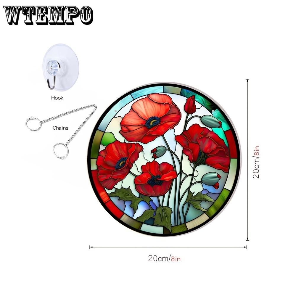 

1 шт. Акриловые подвесные украшения в стиле ретро с цветочным узором, Настенные декоративные картины, Настенные украшения S