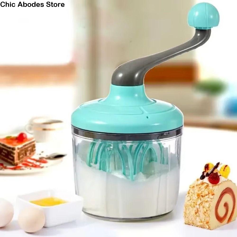Non-Slip Ergonomic Manual Whisk Lightweight Portable Hand Crank Beater Handheld Easy Clean Semi-automatic Mixer Kitchen Baking
