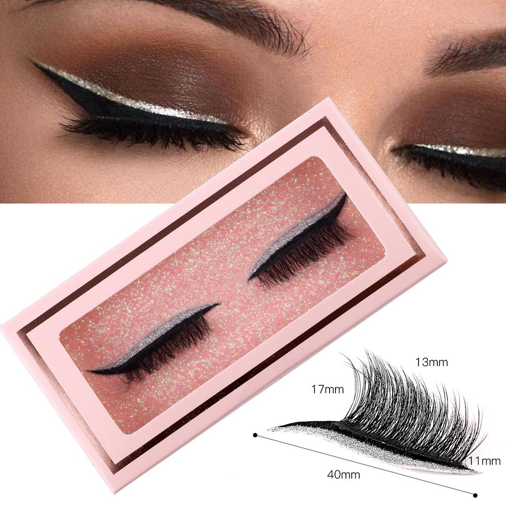 1 Pair Of Colored Eyeshadow False Eyelashes, Holiday Exaggerated Thick Curled Simulated Eyelashes
