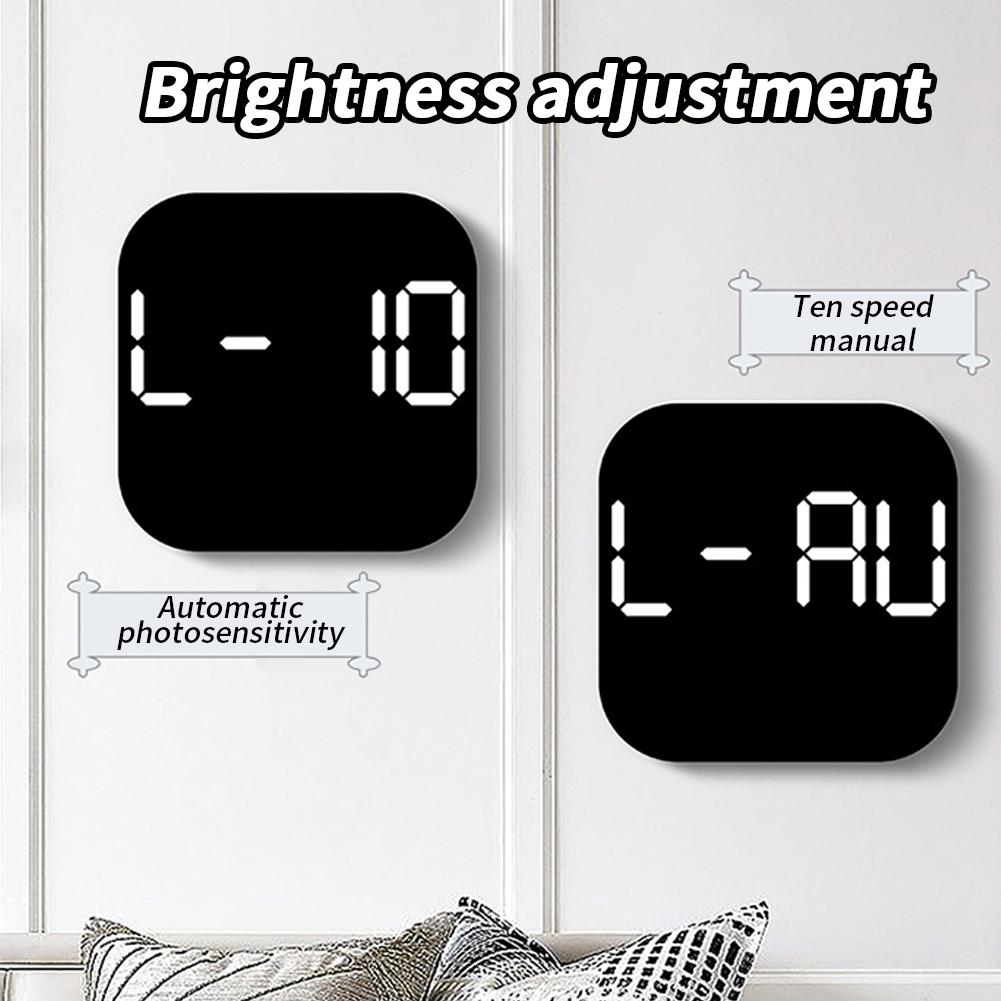 7" Digital Wall Clock With Date Day Of Week LED Wall Clock For Living Room Office Bedroom Decor LED Digital Alarm Clock