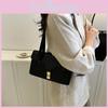 Stylish Vintage Pu Shoulder Bag For Women Chic Lock Closure Square Handbag Soft Material Crossbody Bag