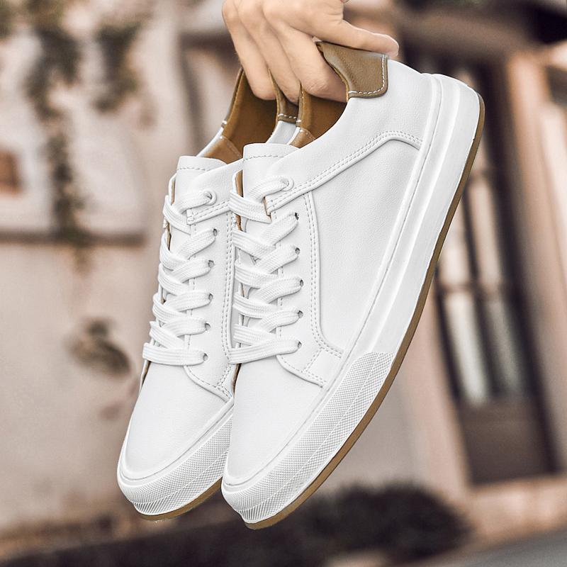 Fashion New Designs Men's Genuine Leather Casual Shoes Leisure Walk Male Skateboard Footwear Versatile Vulcanize Shoes Tenis Masculino
