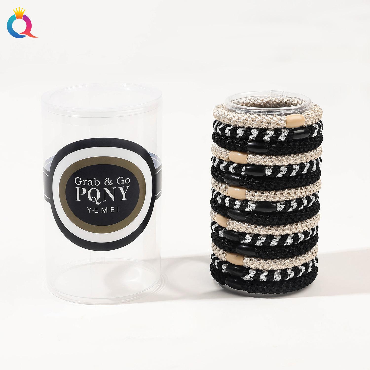 

15Pcs/Set Hair Ties Cans Packaging Braided Twisted Elastic Hair Band Long-Lasting High Elasticity Rubber Bands Women Hair Accessories