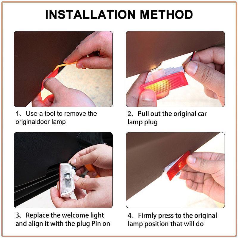 2 Peças/conjunto Luz de Boas-Vindas para Porta de Carro Lâmpada Projetora LED Luzes de Cortesia Para Volkswagen B6 B7 B5 Golf Polo Tiguan Passat EOS Scirocco Jetta MK6 Octavia