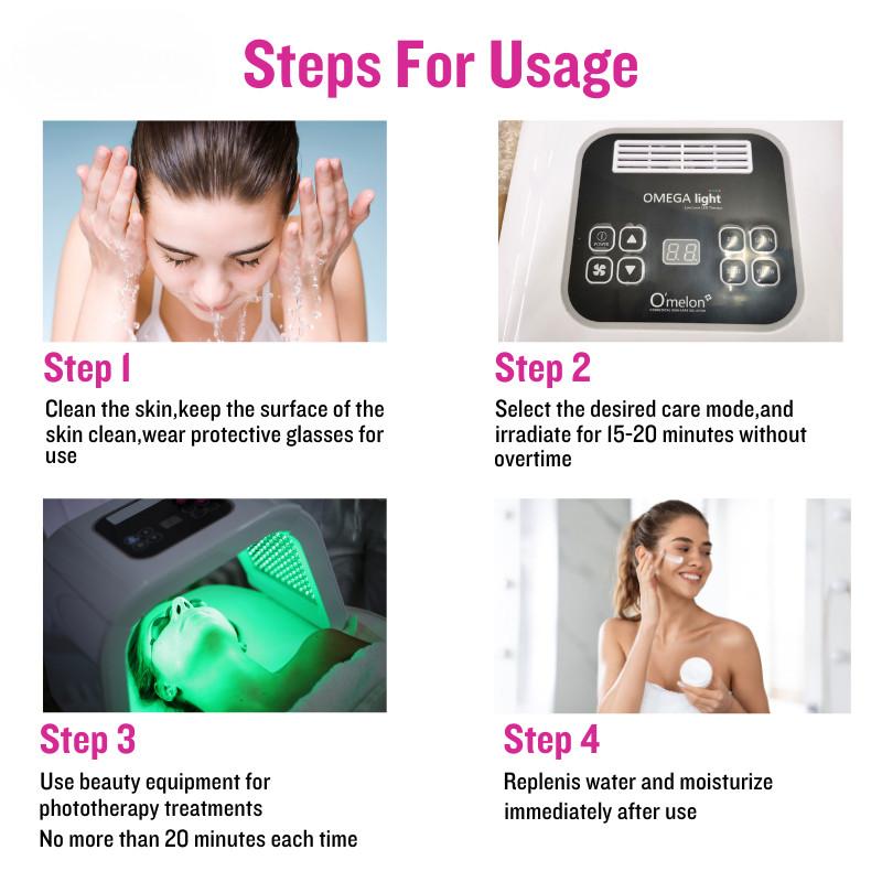 Ready Omega 7 Colors PDT LED Facial Mask Light Therapy Light Skin Rejuvenation Device Spa Acne Remover