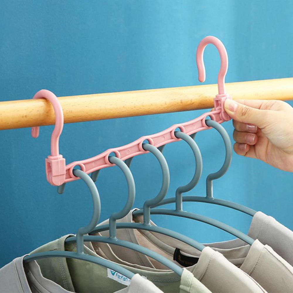 5PCS Space Saver Magic 5-Hole Hanger Hook - Closet Organizer