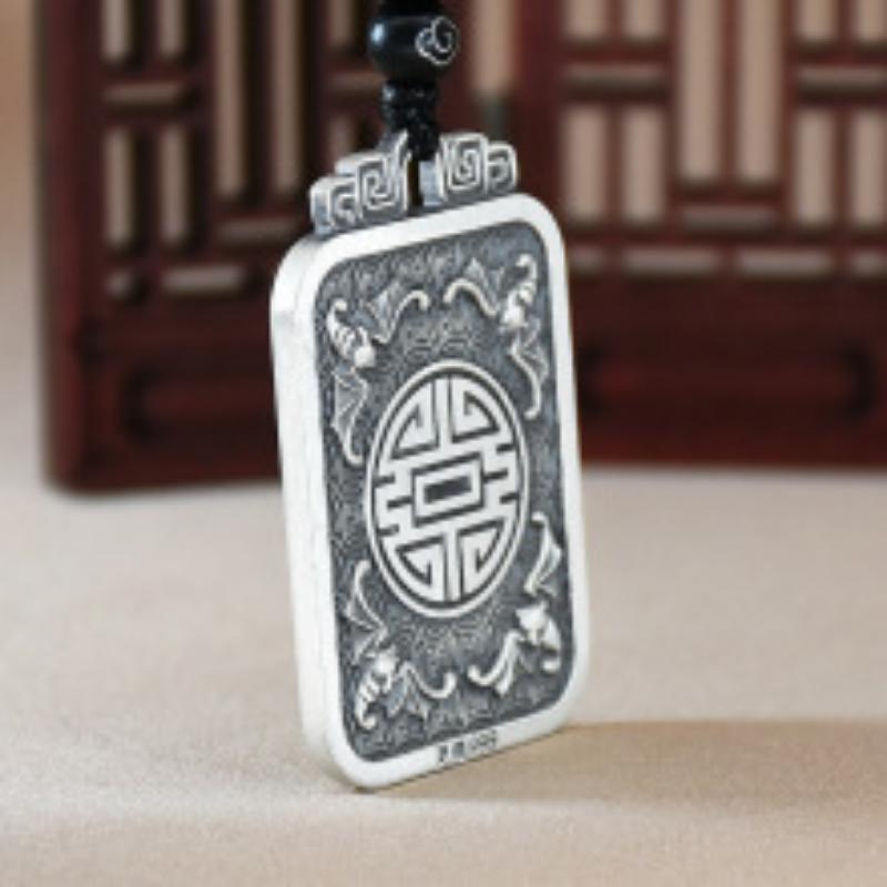 Necklace Pixiu Solid Domineering Men's Square Tag Pendant