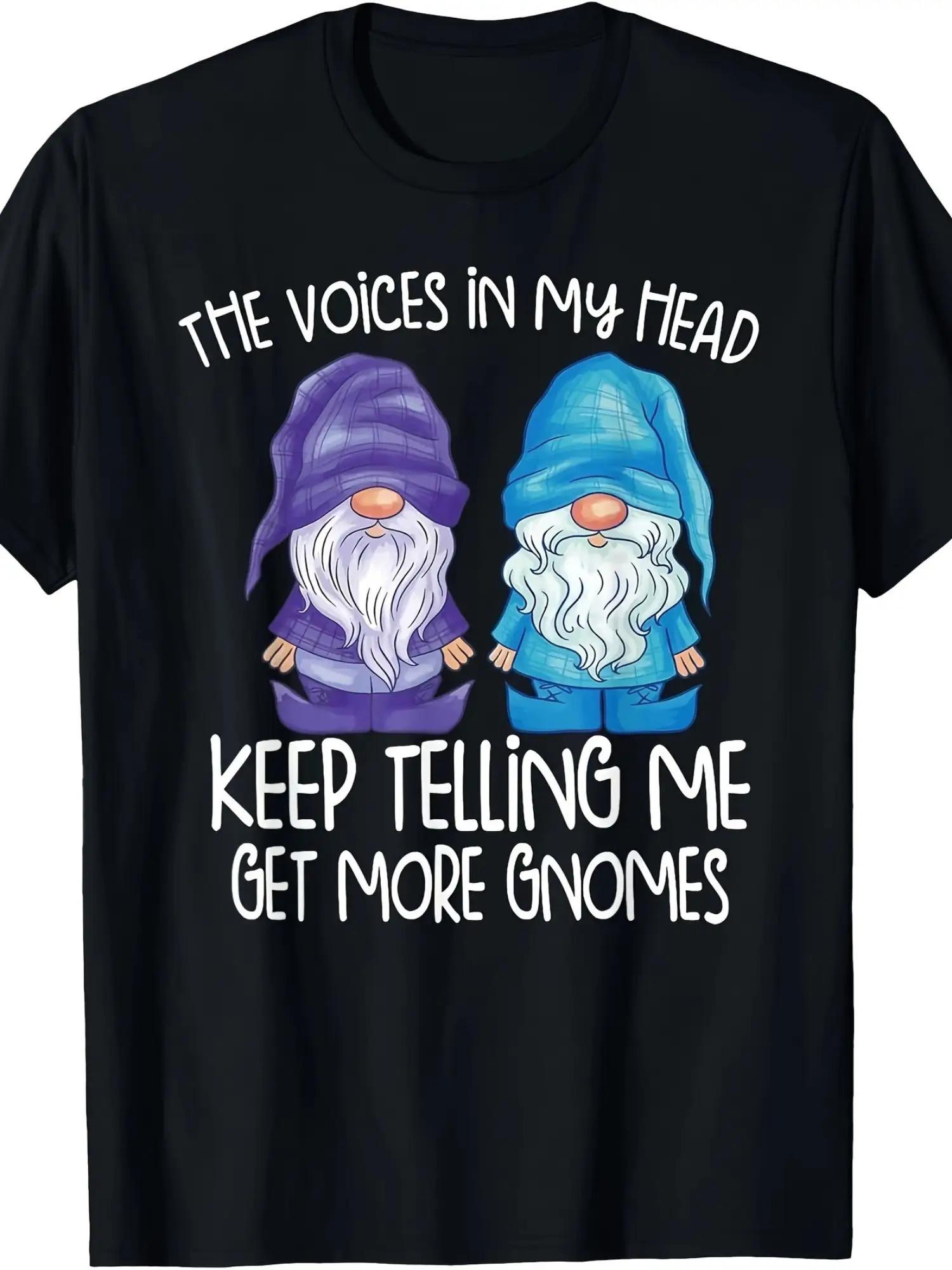 Fun Gnomes Slogan T-Shirt | Casual Short-Sleeve XS