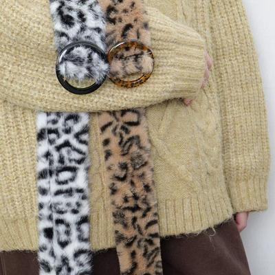 Plüsch Y2K Leopardenmuster Scharfe Gürtel Stilvolle Damen Kunstfell Taillengürtel Amerikanischer Retro Streetstyle Deko-Accessoires