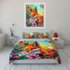 Fox Floral Art Home Decor Soft Comfortable Duvet Cover Bedding Set Included 1*Duvet Cover & 2*Pillowcases, Gift
