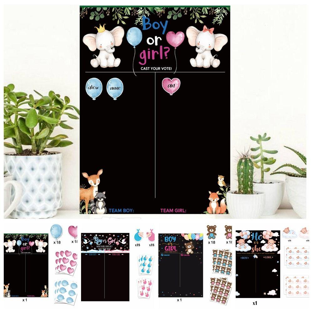 Paper Gender Revealed Voting Game Festive He or She Poster Board Boy or Girl Poster Board Boy Girl