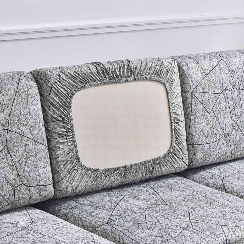 Stretch-bedruckter Stretch-Sofa-Sitzkissenbezug, Rückenlehnenbezug, Schutz für Couch, Sofabezug, L-Form, Chaselong-Schonbezüge