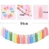 Colorful Rainbow Tassel Garland Macrame Boho Style Colorful Macrame Banner Garland Form Tassel Design Party Banner