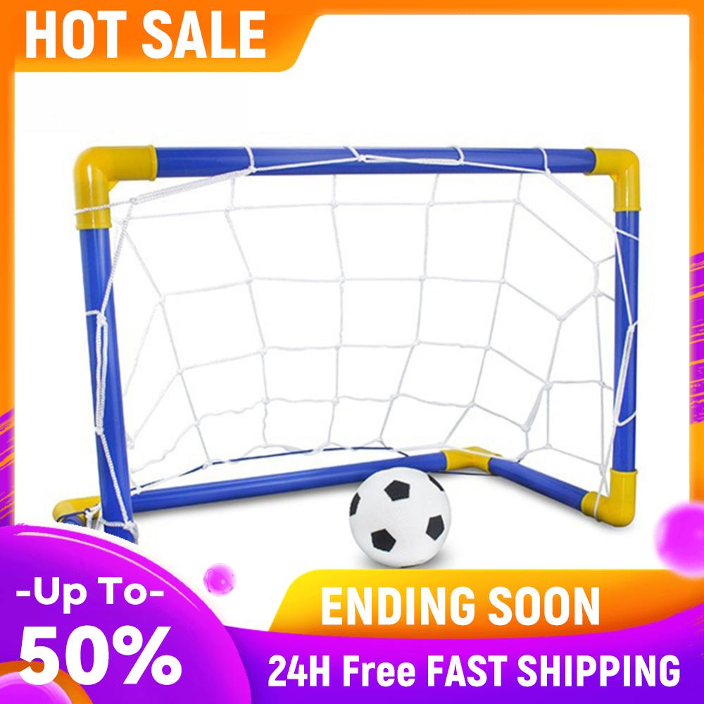 Foldable Football Goal Post Net Training Practice Football Goal Toys with Pump Soccer Net Football Goal Indoor Outdoor Games Set China Mainland