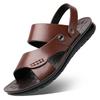 Men's Sandals 2025 Summer New Beach Shoes Sandals Dual-purpose Soft Leather Trend Soft-soled Men's Shoes Casual Non-slip Shoes