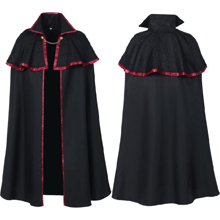 Halloween Cosplay Long Cape Vampires Cape with Chain Witch Cape Medieval Cloak Halloween Costumes Cape