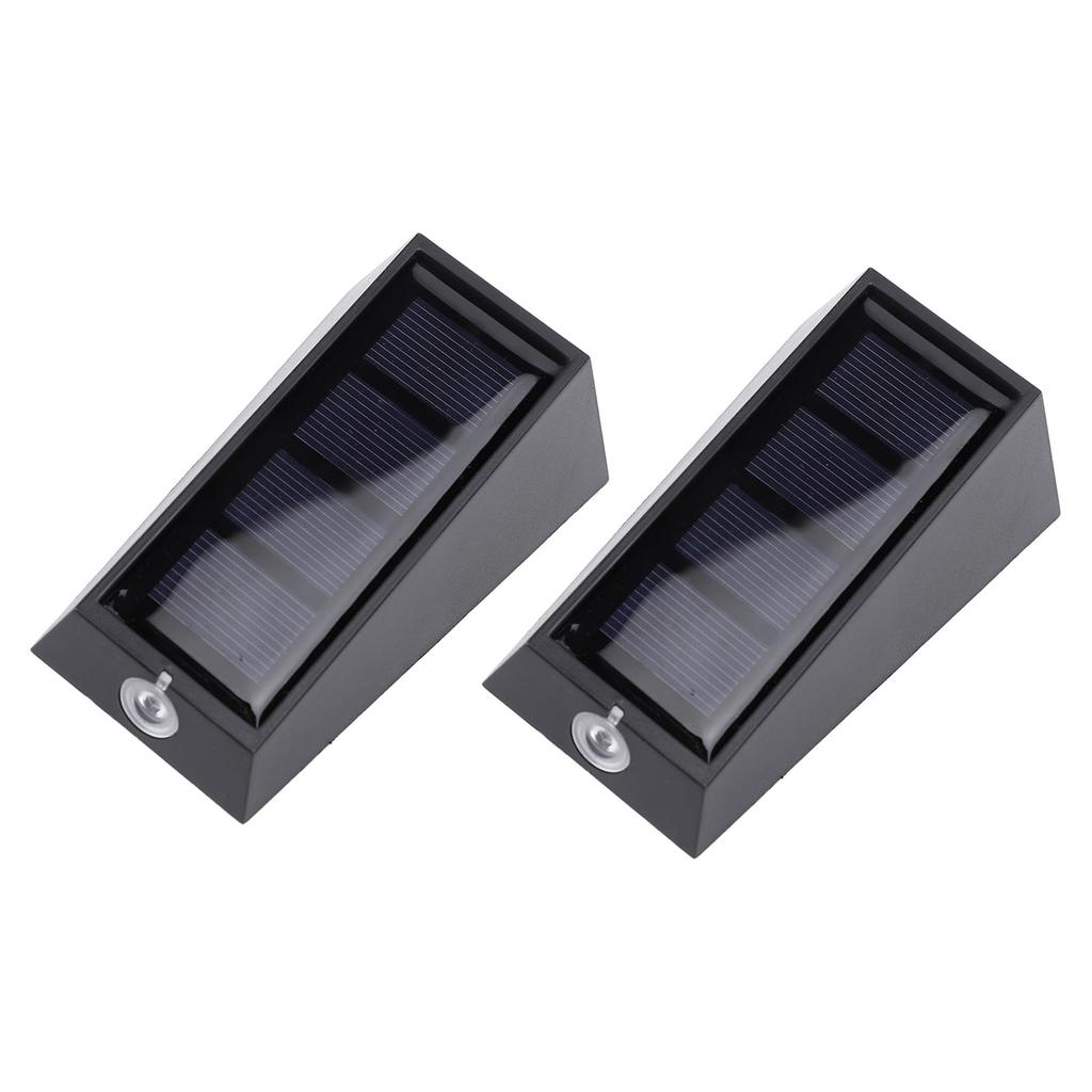 Solar Outdoor Wall Lights Waterproofing White Warm 2 Color LED Solar Lights for Outdoor Stairs Pathways and Gate Posts