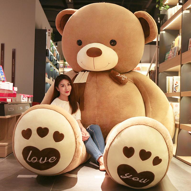 80-200cm Giant Skin Plush Toy Soft Big Animal Love Scarf Bear Empty Cushion Pillow Gifts