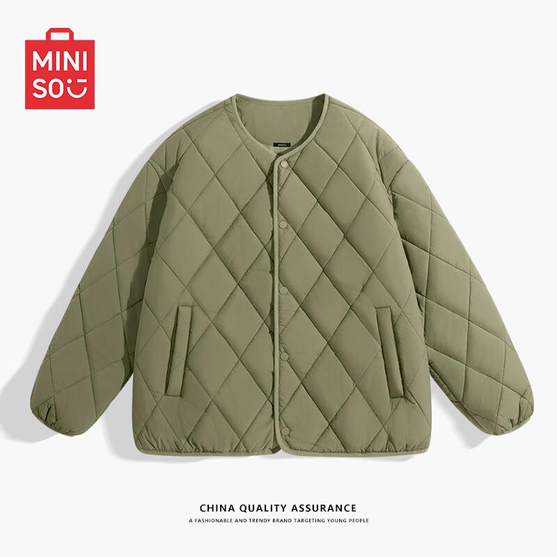 MINISO Men's American Casual Rhombus Quilted Winter Jacket