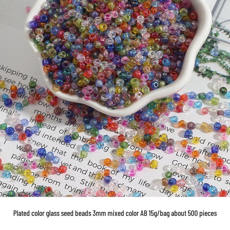 Silver-Lined Glass Rice Beads: 2-4mm Mixed Colors for Handmade Jewelry & DIY Crafts