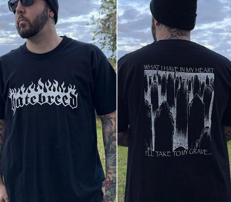Hatebreed band rare design 2 side Black T shirt short sleeve tee Unisex