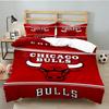 Red Bulls Basketball 3PCS Bedding set,Ideal for 1pc Duvet Cover And 2pcs Pillowcases Perfect for Fan gift,Ideal for Bedroom, Dormitory
