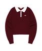 LEE Women Color Block Collar Knit Burgundy