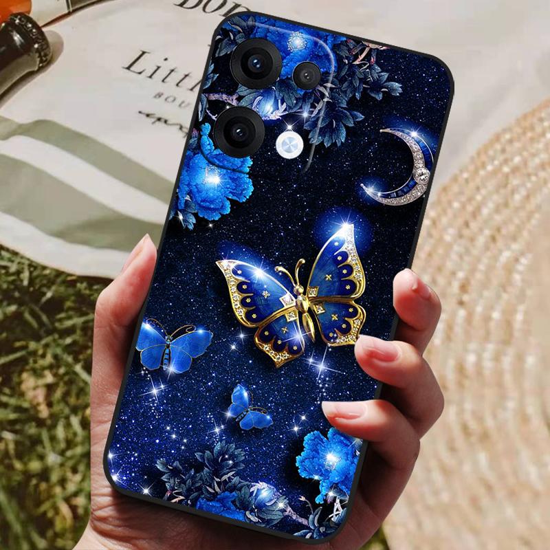 For Oppo Reno 13 Pro Case Black Silicone TPU Soft Phone Cover for Coque ppo Reno13 Pro 13Pro 5G Protective Back Shells Fundas