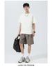Men's Summer Two-Piece Loose Bamboo Pattern Heavyweight T-Shirt