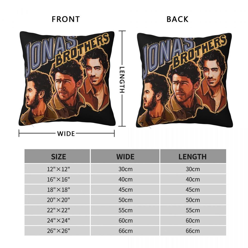 Jonas Brothers Tour Pillow Cases Concert Cushion Covers Custom Decor Pillowcase For Living Room 40*40Cm