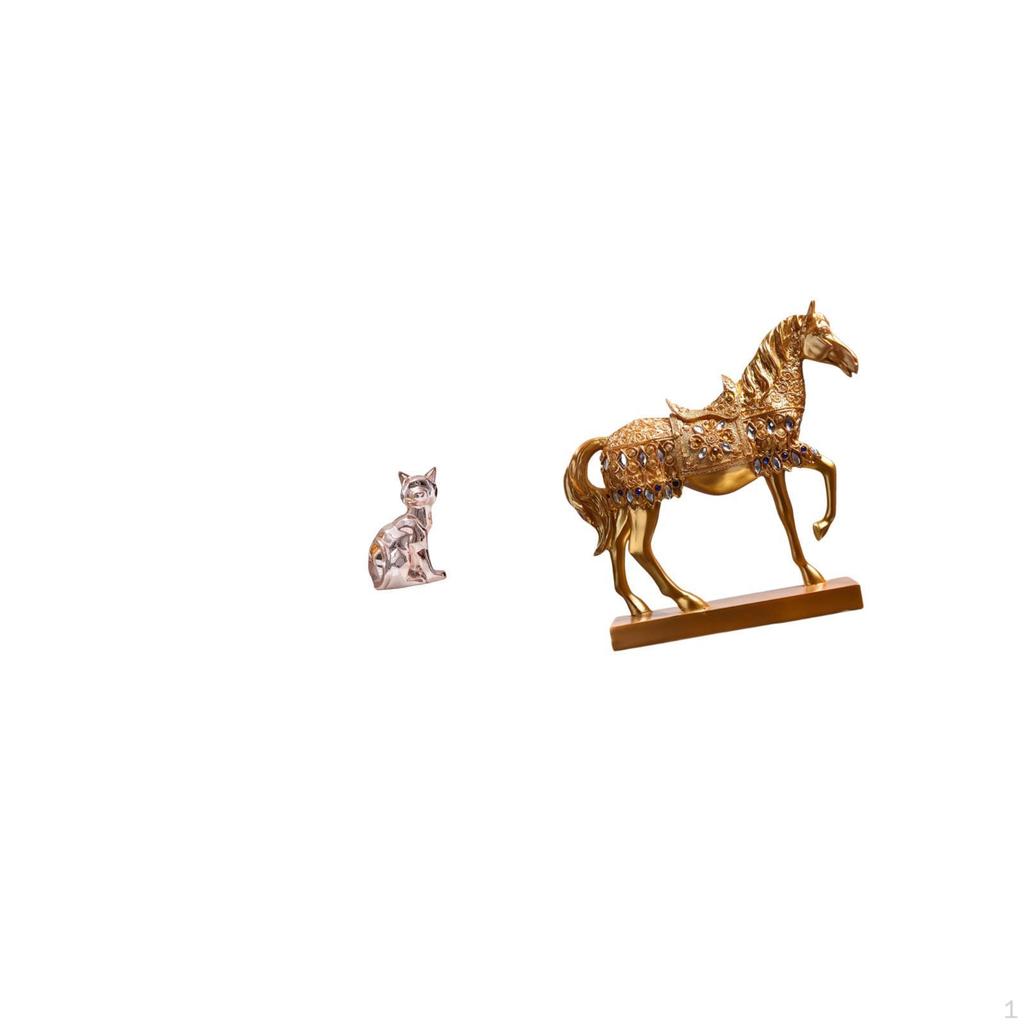 Cat Horse Statue Decorative Figurine Animal Sculpture Art Craft Ornament for Fireplace And Home