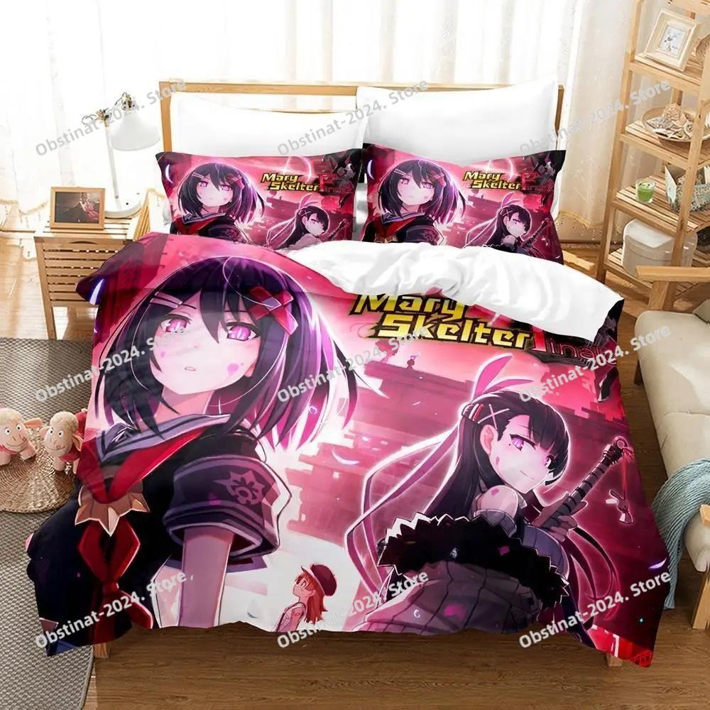3D Mary Skelter Finale Bedding Set Printed Duvet Cover Pillowcase Single Double Style Queen King Size Sets Game Bed Sheet Set