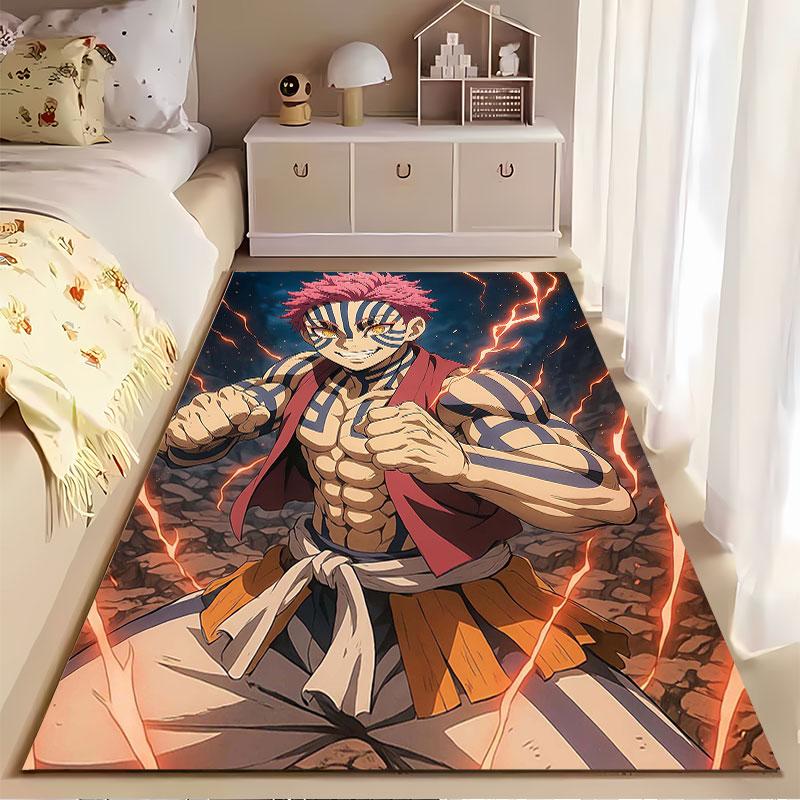 Anime Fighter with Lightning Pattern suitable as a non-slip mat for the living room or bedroom sofa