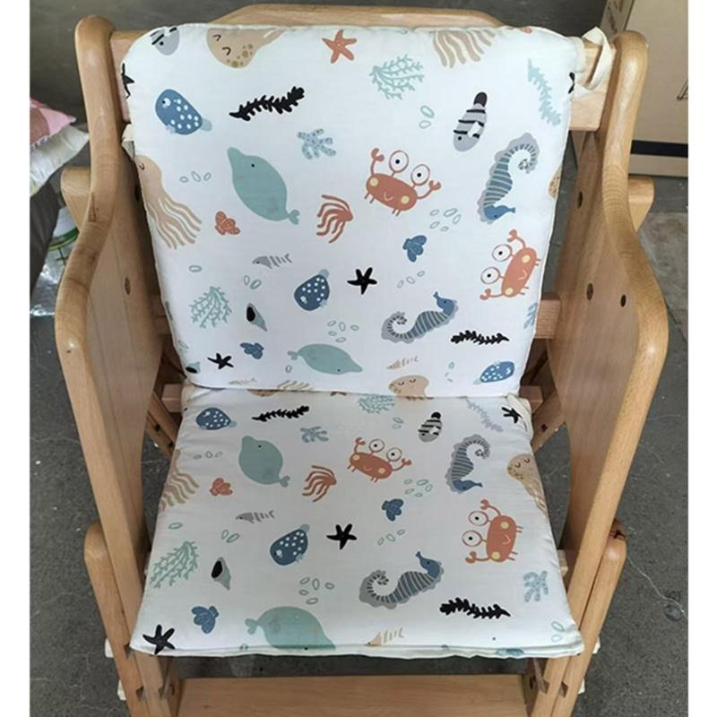 Infant Dining Chair Cushion Soft Comfortable Fabric Fun Solid/Cartoon Pattern Pad Nonslip Safe for Baby and Toddler