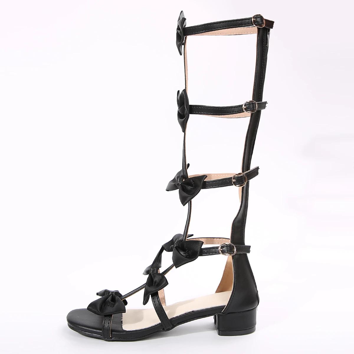 

Мода 2025 Лето Женские Туфли Мэри Джейн на Низком Каблуке с Перекрестными Ремнями Вечеринка Свадьба Косплей Белые Красные Черные С Бусинами Бант Принцесса Лолита Обувь 43 чёрный