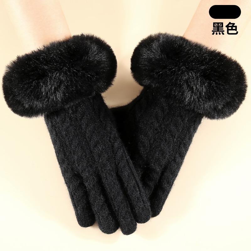 Winter Damen Strickhandschuhe schlichte Mode Büro warme Handschuhe winddicht Radfahren Outdoor-Handschuhe