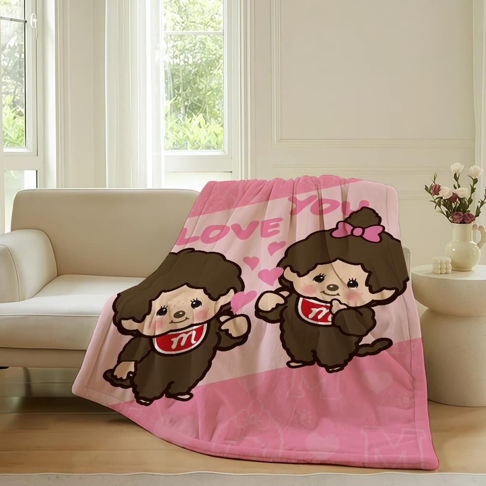 

Cartoon Blanket Warm Soft Suitable For Bedroom Sofa Bed Living Room Office Travel M-Monchhichis-S Kawaii Camping Gifts 75cmx90cm