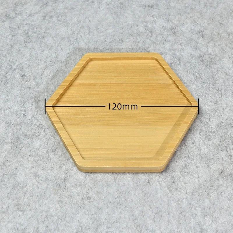 Multi Bamboo Tray Wood Saucer Flower Pot Tray Cup Pad Coaster Plate Kitchen Decorative Plate Creative Coaster Coffee Cup Mat