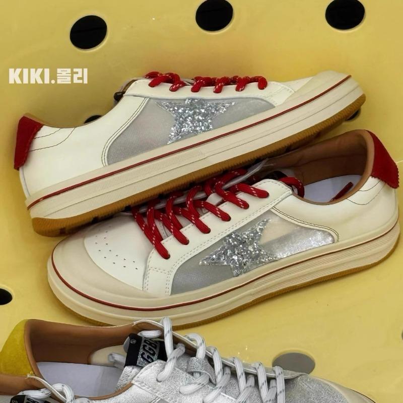 Summer mesh star shoes new retro board shoes women's tide breathable height increase casual sports shoes