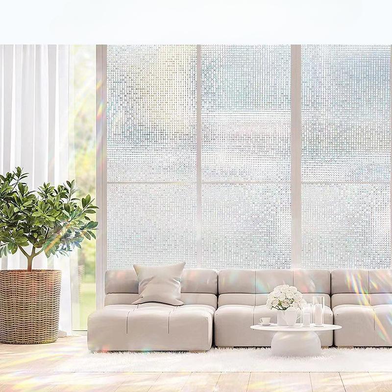 3D Small Mosaic Window Sticker Static Glue-free Glass Film Light Transmission Opaque Protection Privacy Anti-peeping Window Paper