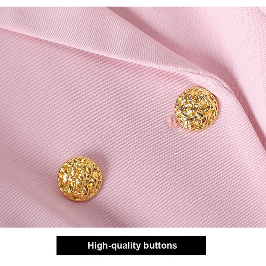 New Pink Red Long Sleeve Blazer Jacket Set Women's Pants & Mini Skirt Outfit Elegant