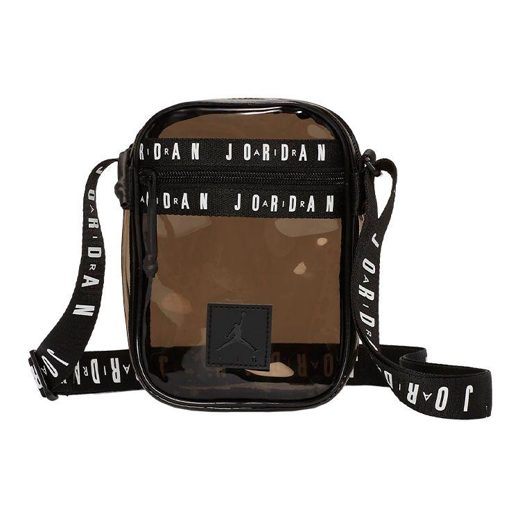 Jordan Semi-Transparent Letter Logo Polyurethane Phone Bag Shoulder Crossbody Bag Regular Unisex bags Black DA5077-010 Black