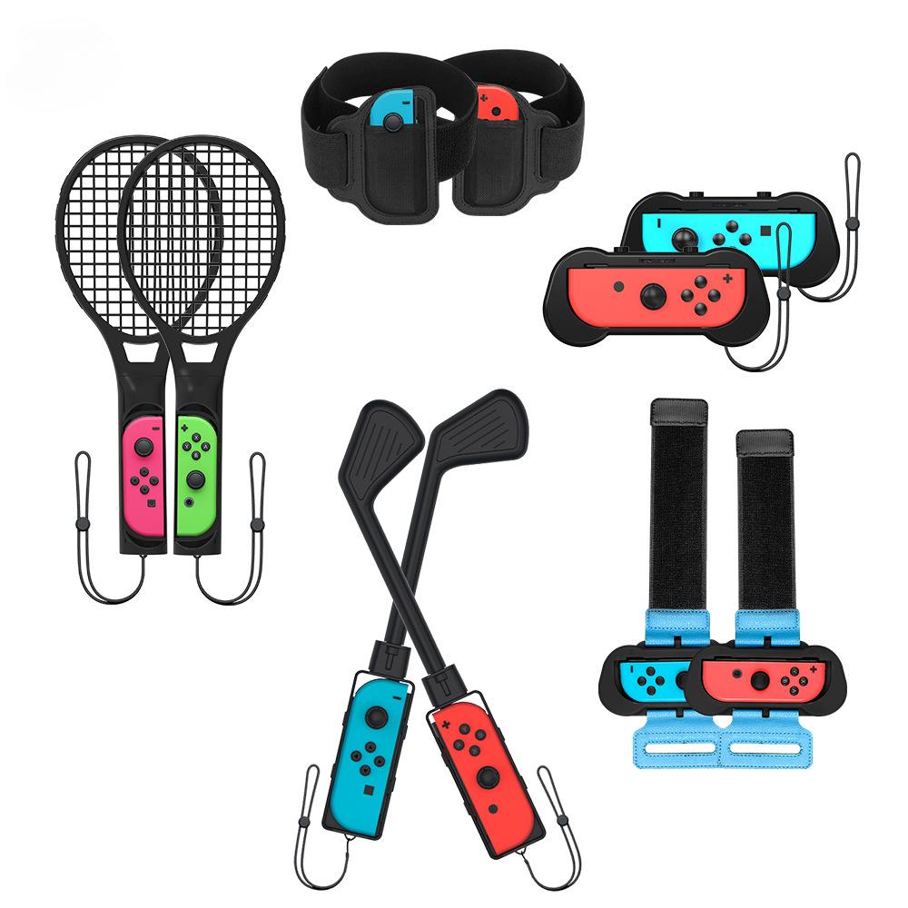 Paquete de accesorios deportivos para Switch: Kit familiar 10 en 1 para juegos deportivos (2022): Correas para piernas de fútbol, palos de golf de Mario, muñequeras de Just Dance