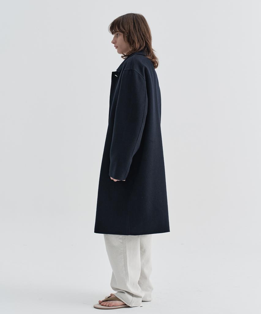 EZIO Cashmere Blend Handmade Mac Coat_Navy